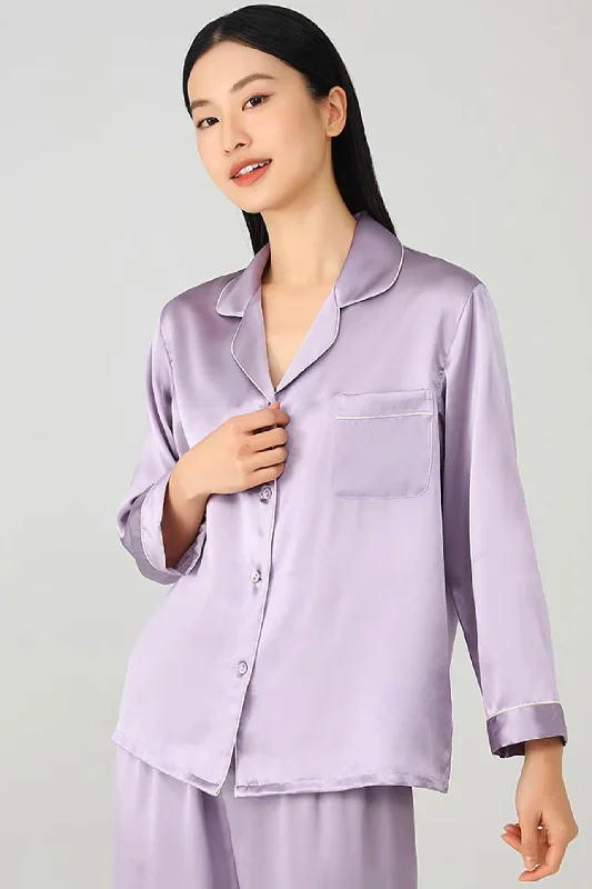 Mulberry Silk Pants Pyjamas (Lilac)