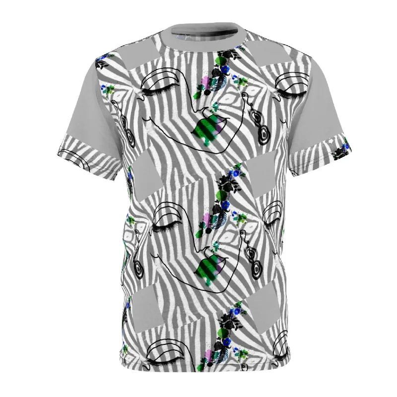 Unisex AOP Cut & Sew Tee ZEBRA STRIPES & DOODLES